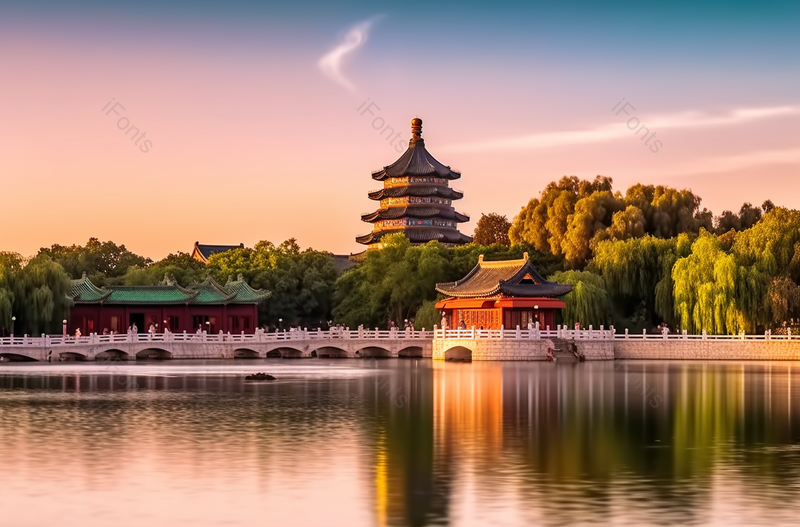 黄色黄昏湖边倒影景点摄影背景,高清,摄影图,摄影图片,图片大全,摄影图免费下载